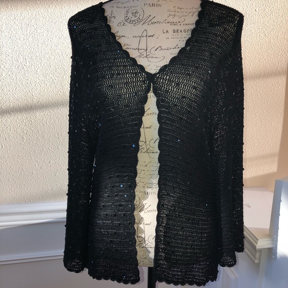 long black dressy cardigan